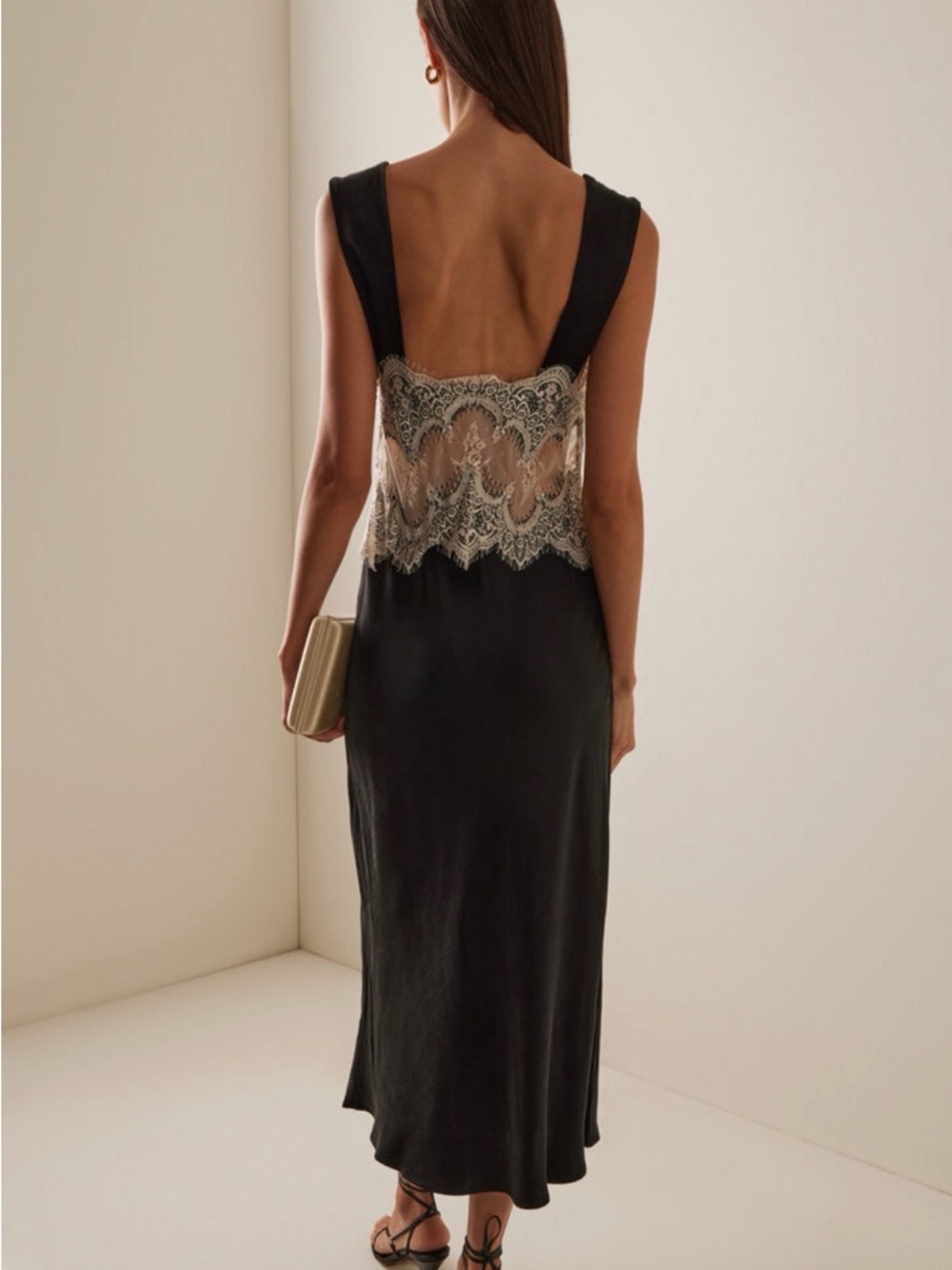 Third Form Scalloped Lace V-Neck Maxi Dress in Ivory - Picture 2 of 6